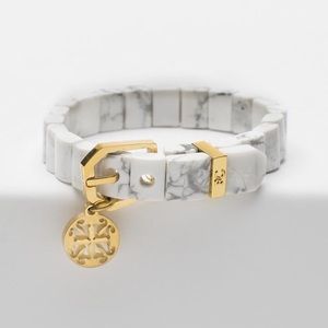 Charay Mini - Howlite with Gold- Rustic Cuff